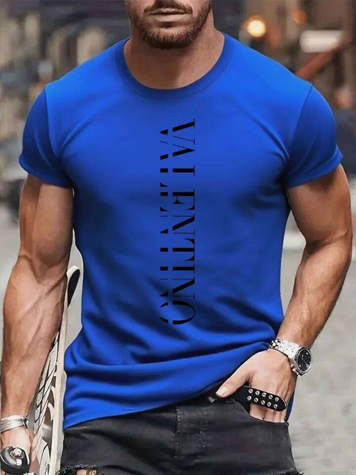 Men's summer round-neck printed short-sleeved t-shirt from luxury brand - streetwear for summer, men's top C260228 - view 7