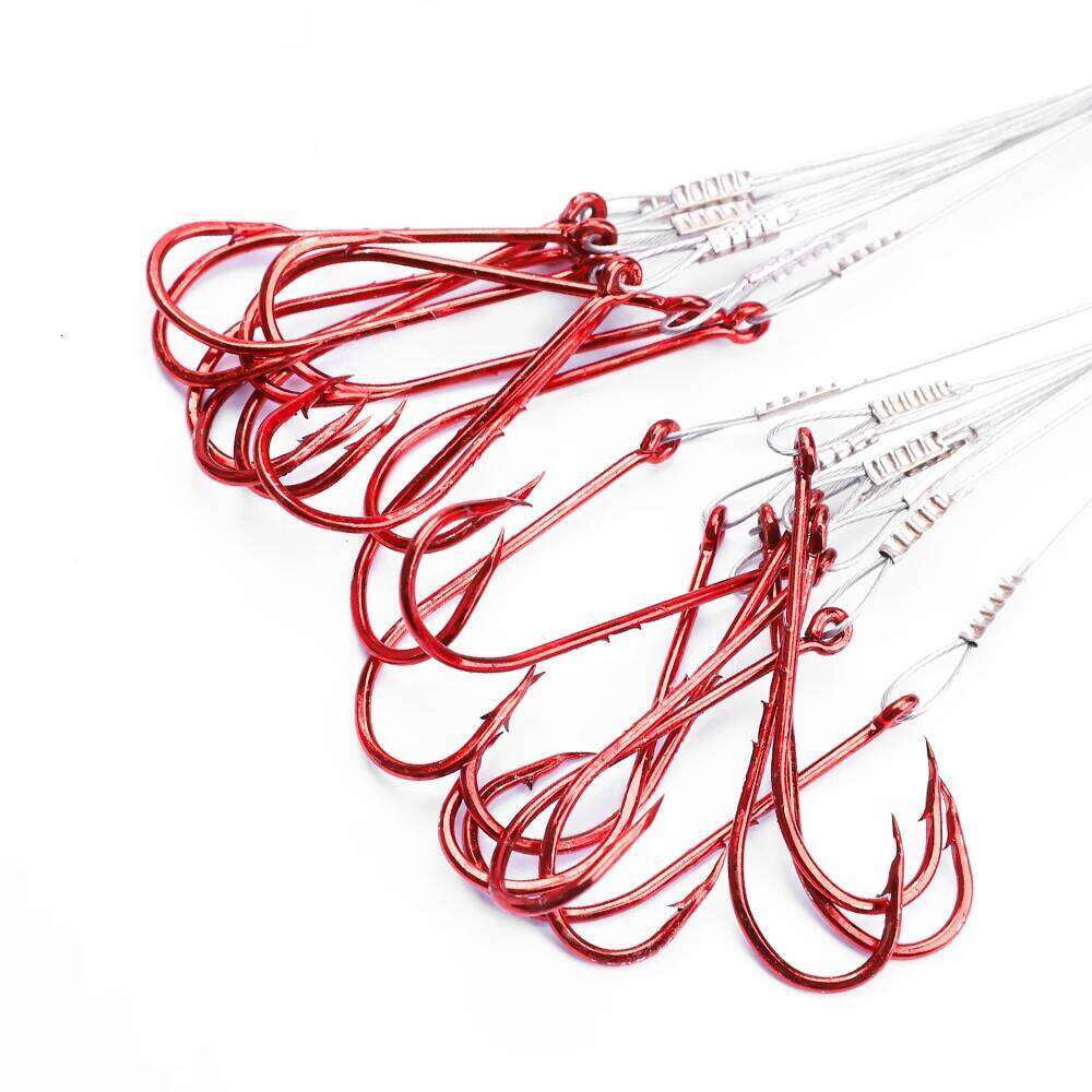 FISH KING Anti Bite Line Steel Wire Leader WIth 3/0-6# Hook With Swivel 5-20KG Fishing Tackle Gear Z260228