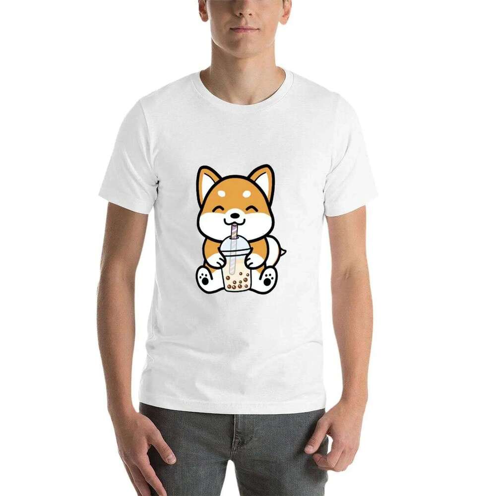 Shiba Tea! Bubble t oversize Loves man shirt anime T-Shirt cotton shirts C260228 - view 4