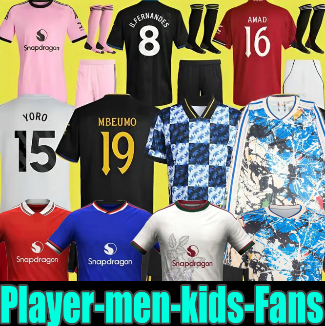 2025 DE LIGT HOJLUND MAINOO MOUNT football shirt Soccer Jersey Pre match Stone Roses MARTINEZ CASEMIRO B. FERNANDES 25 26 kit kids YORO AMAD CUNHA MBEUMO SESKO S-2XL