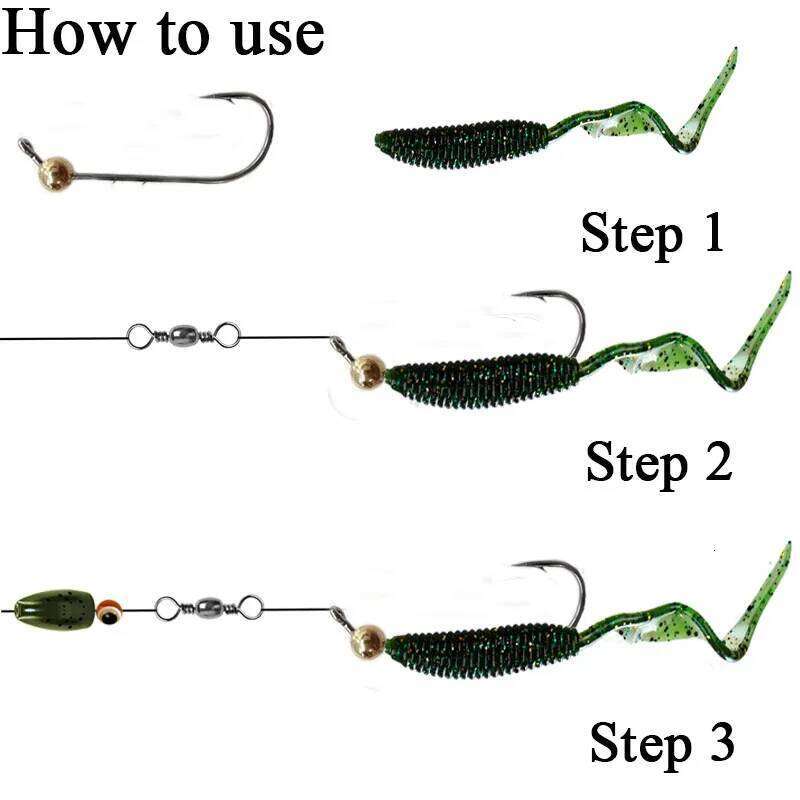 5pcs Mini Copper Head Barbed Fishhook Trout Soft Worm Lure Jig Hook Fishing Tackle Z260228