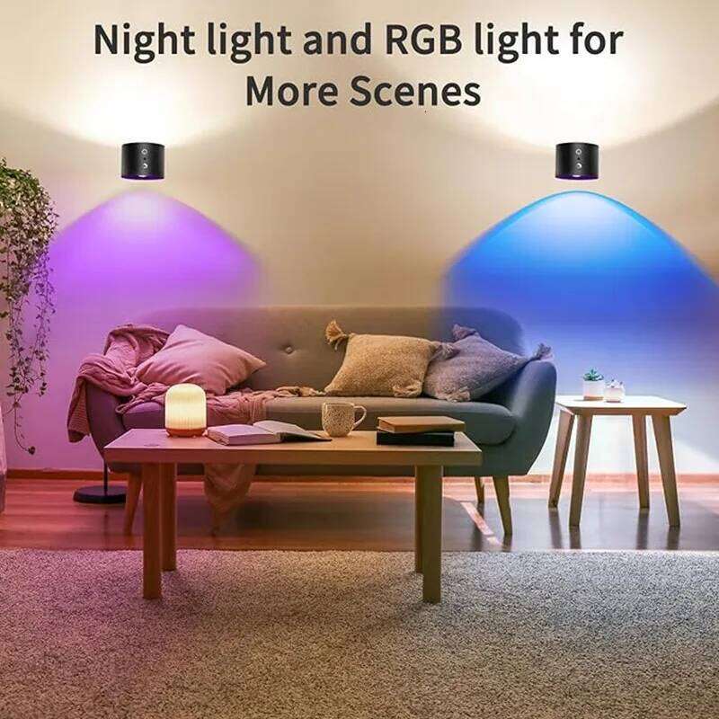9 Colors 360 Rotation Wall Mounted Night Lights RGB LED Up Down Remote Rechargeable Wireless Reading Bedroom Lamp Z260227