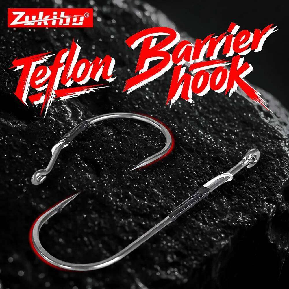 ZUKIBO10pcs Offset Jig Head Straight Handle Obstacle High Carbon Steel Puncture Soft Bait Hook Bass Fishing Tool Z260228