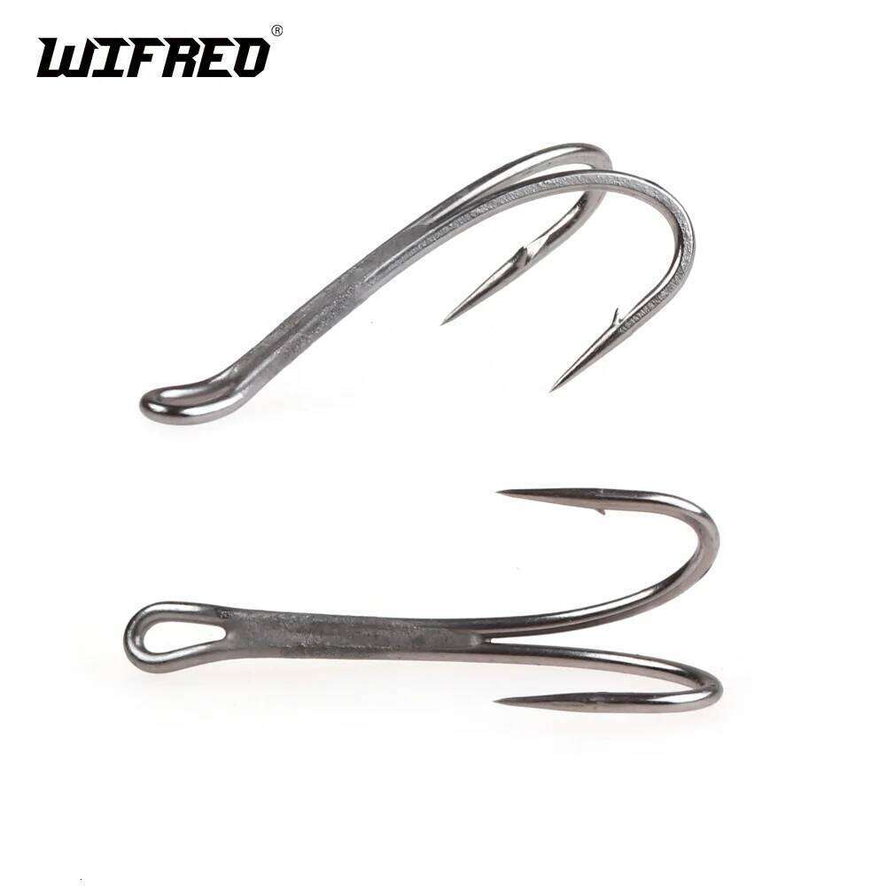 Wifreo 8pcs DL71UAP Double Barbed Tying Hook #4-#12 for Salmon Steelhead Streamer Fly Trout Z260228