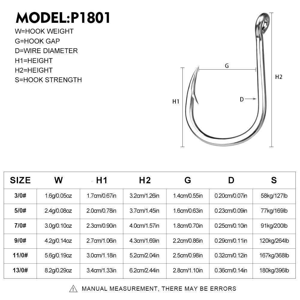 Proberos 10PCS Jigging Hooks Heavy Duty Super Strong Deep Big Game Hook for Vertical Metal Jig Carbon Steel High Strength Z260228