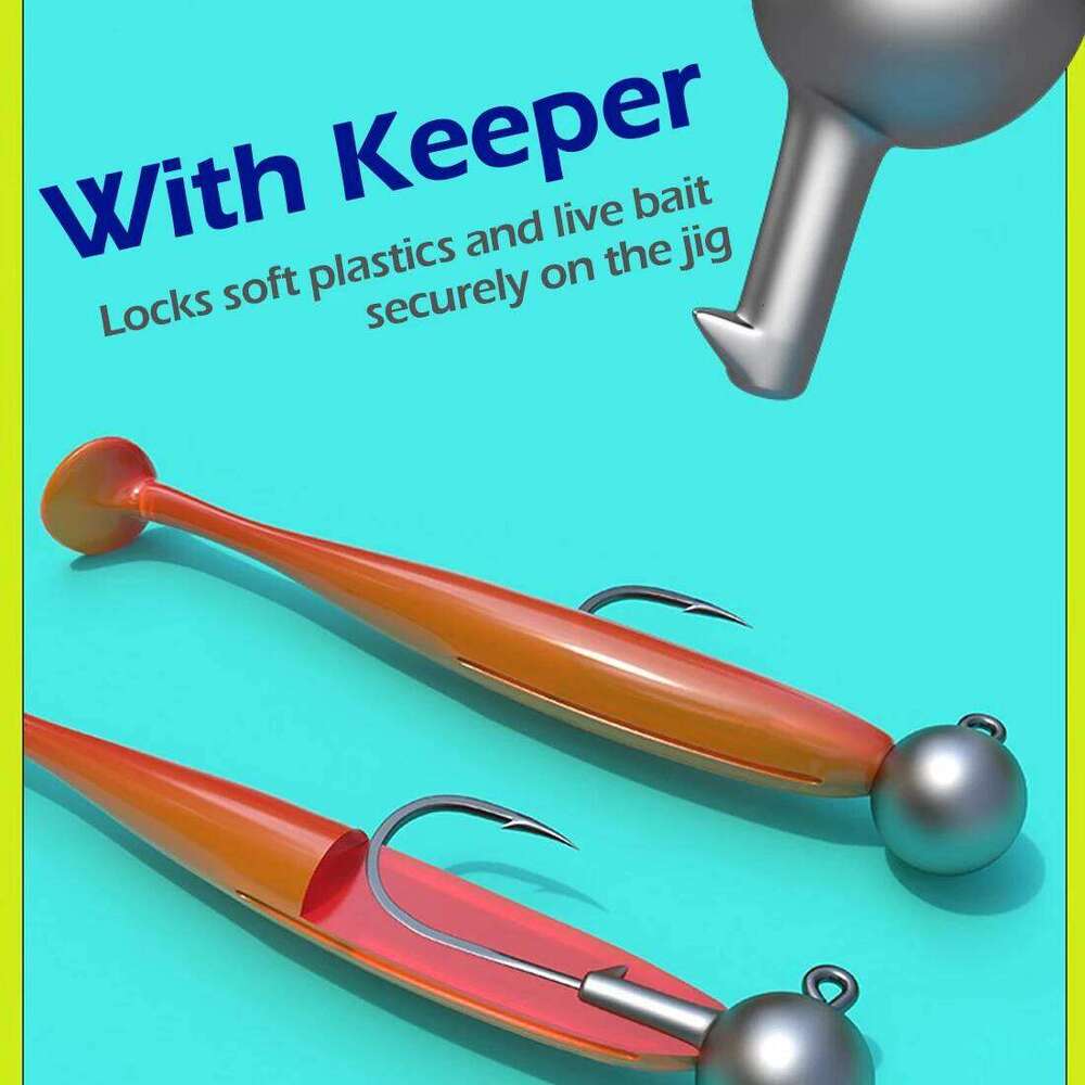 9KM 5Pcs Jig Head Hooks Jigs Bass Hard Bait Soft Worm Hook Fishing Tackle Z260228