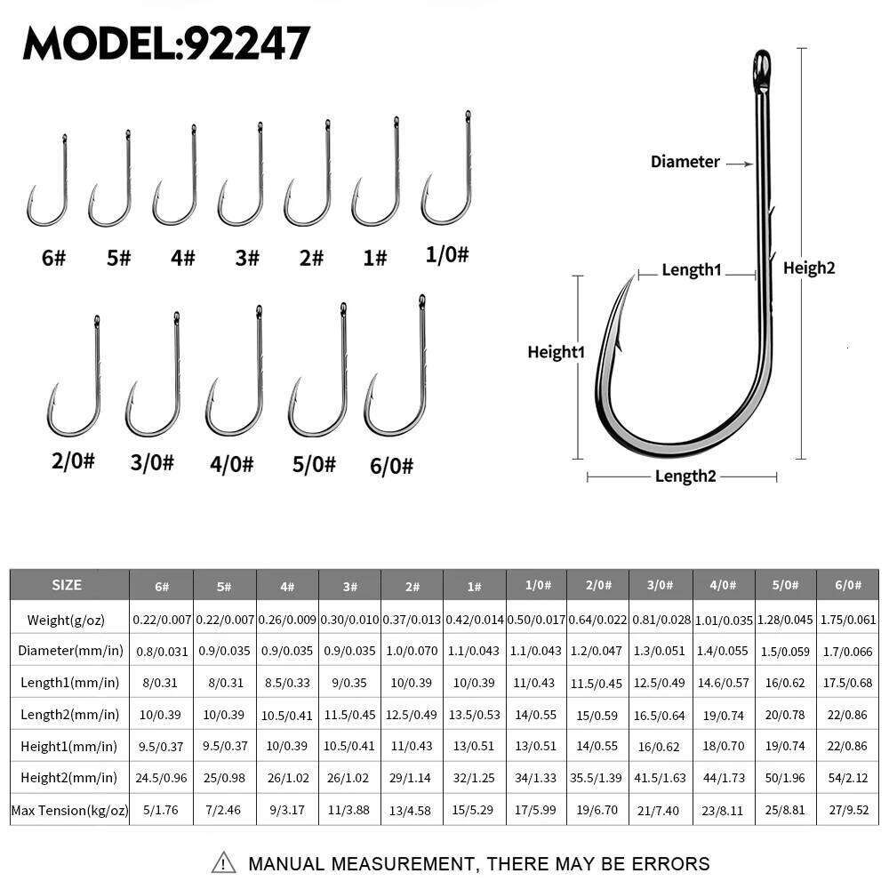 50pcs long handle barbed can be used for sea live bait high carbon steel sharp hook fishing gear Z260228