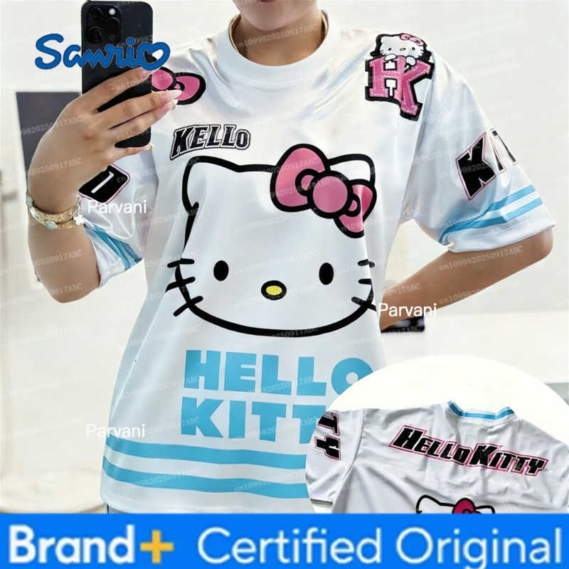 Sanrio Summer Man Tshirt Hellokitty Cartoon Graphic Printed Men T-Shirt CuteFashionable Football Sportswear Loose Casual Women T-shir H260228