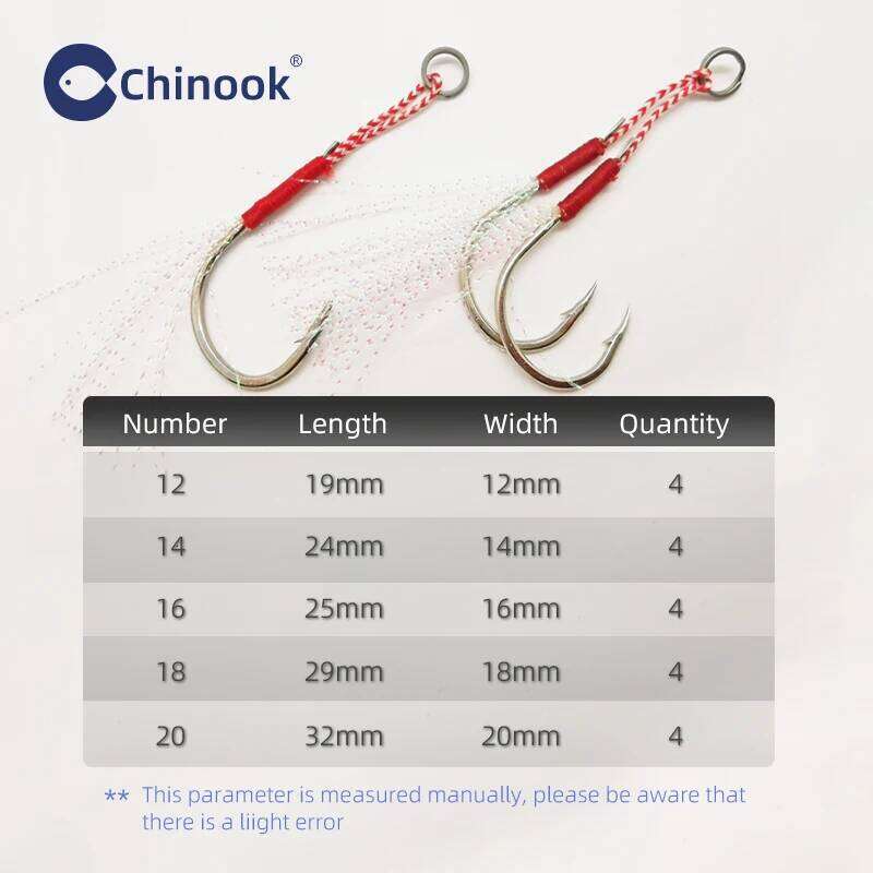 Chinook 10/20pcs Slow Jigging Twin/single braided Cast Jig Assist Hook High Carbon Steel Thread Feather Sea Pesca Z260228