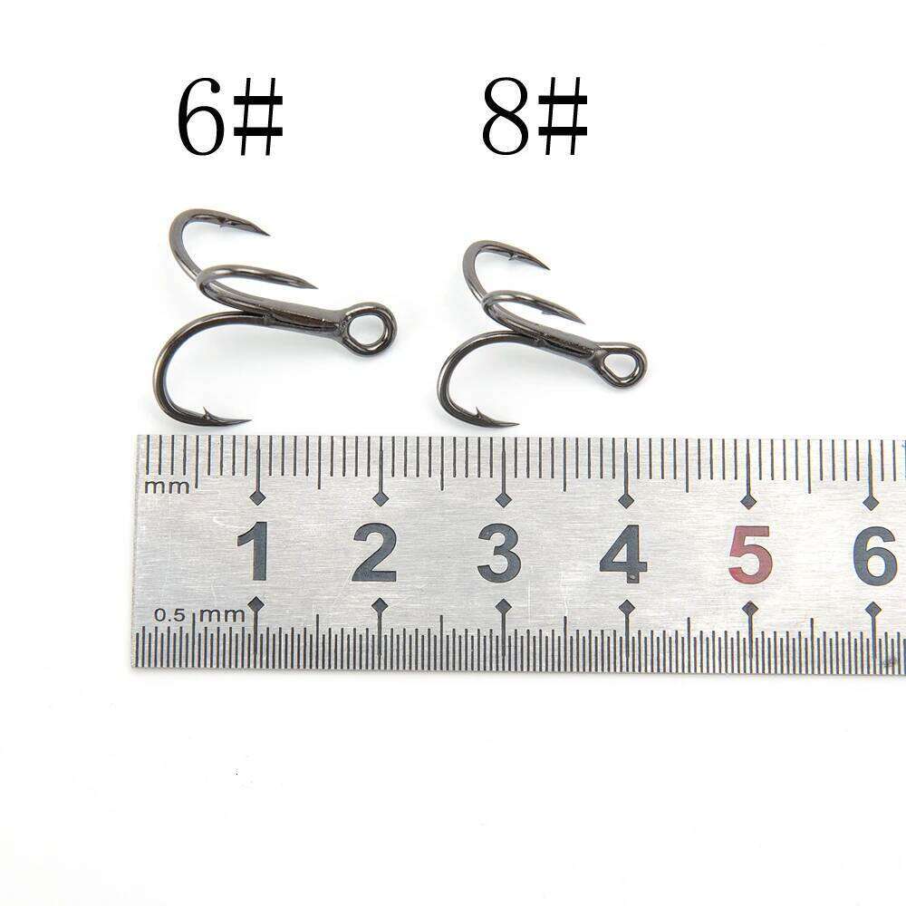 HYBOLAN 10pcs Fishing 4X Strong Black Treble Hook Super Sharp High-Carbon Steel High Strength Saltwater accessories Tackle Z260228