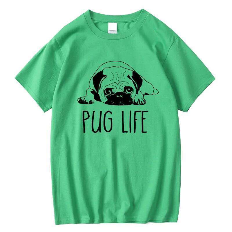 Men's High Quality T-shirt 100% Cotton Funny Pug Printed Loose Male Crewneck T Shirt Short Sleeve o-neck Men t-shirt Tops Tees C260228 - view 5