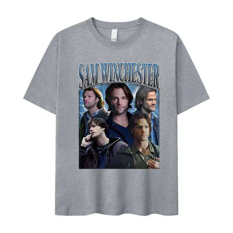 Tv Series Sam Dean Winchester Graphic T Shirts Men's Retro High Quality Fashion T-Shirt Casual Oversized Cotton Tees Streetwear C260228 - view 5