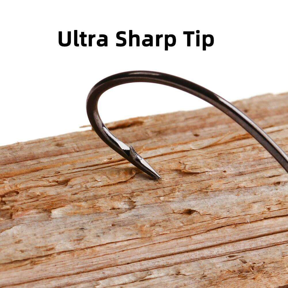 Wifreo 50PCS 16# - 2# Fishing Mid-Range Streamer Hooks Carbon Steel Barbed Hook for Minnows Woolly Buggers Trout Fly Pattern Z260228