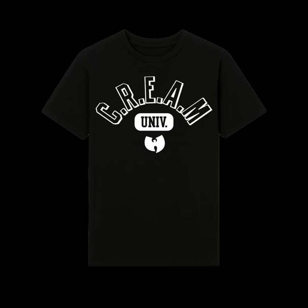Wudang School Album Poster Peripheral Printed T-shirt, Retro Street Band Hip-hop Heavy Metal Enthusiast Trendy Casual T-shirt C260228