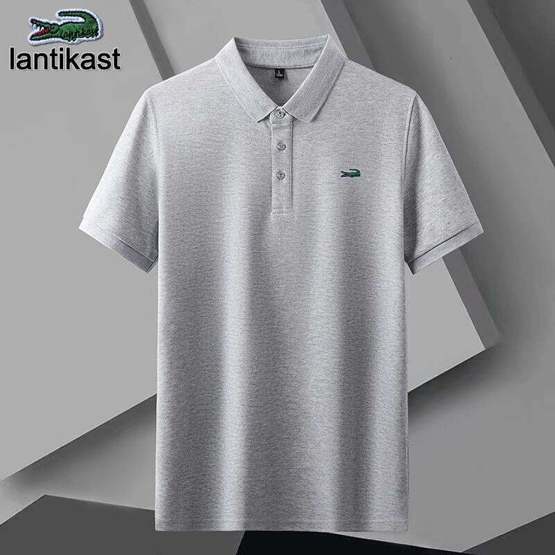 Noble Crocodile Special Price Short designer handbag Sleeve T-Shirt Men's Polo Shirt Loose Casual LANTI KAST Turn-down Collar T-shirt Extra Large