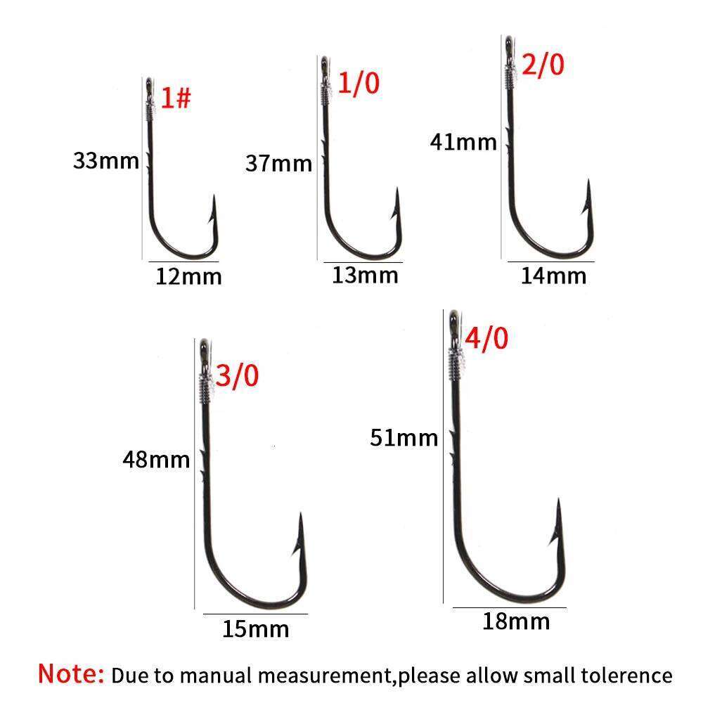 Ellllv 10pcs 1# - 4/0 Long Shank Fine Wire Baitholder Pre Tied Nylon line Anti-bite Hook Saltwater Fishing Tackle Z260228