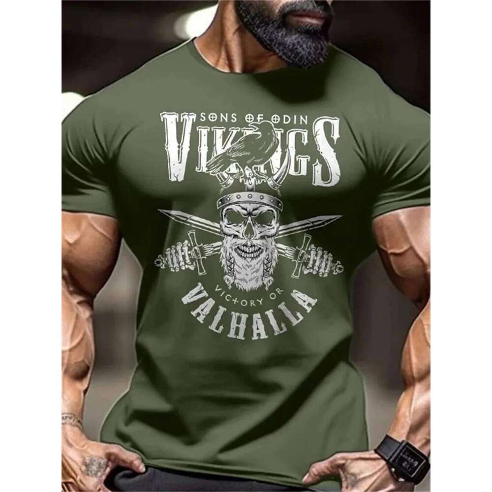 New men's strong sports letter printed round neck T-shirt fitness competition training suit C260228 - view 4