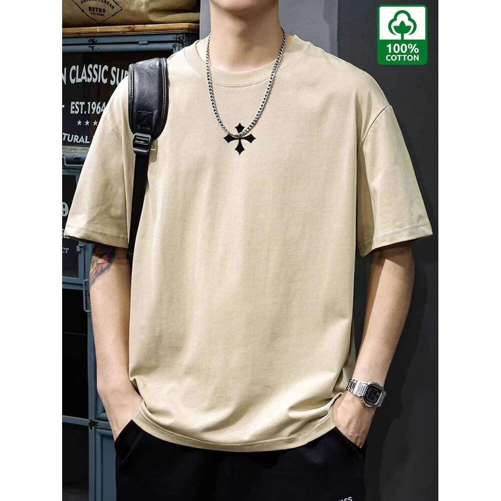 100% Cotton Men's Simple and Comfortable Printed Casual T-shirt C260228 - view 5