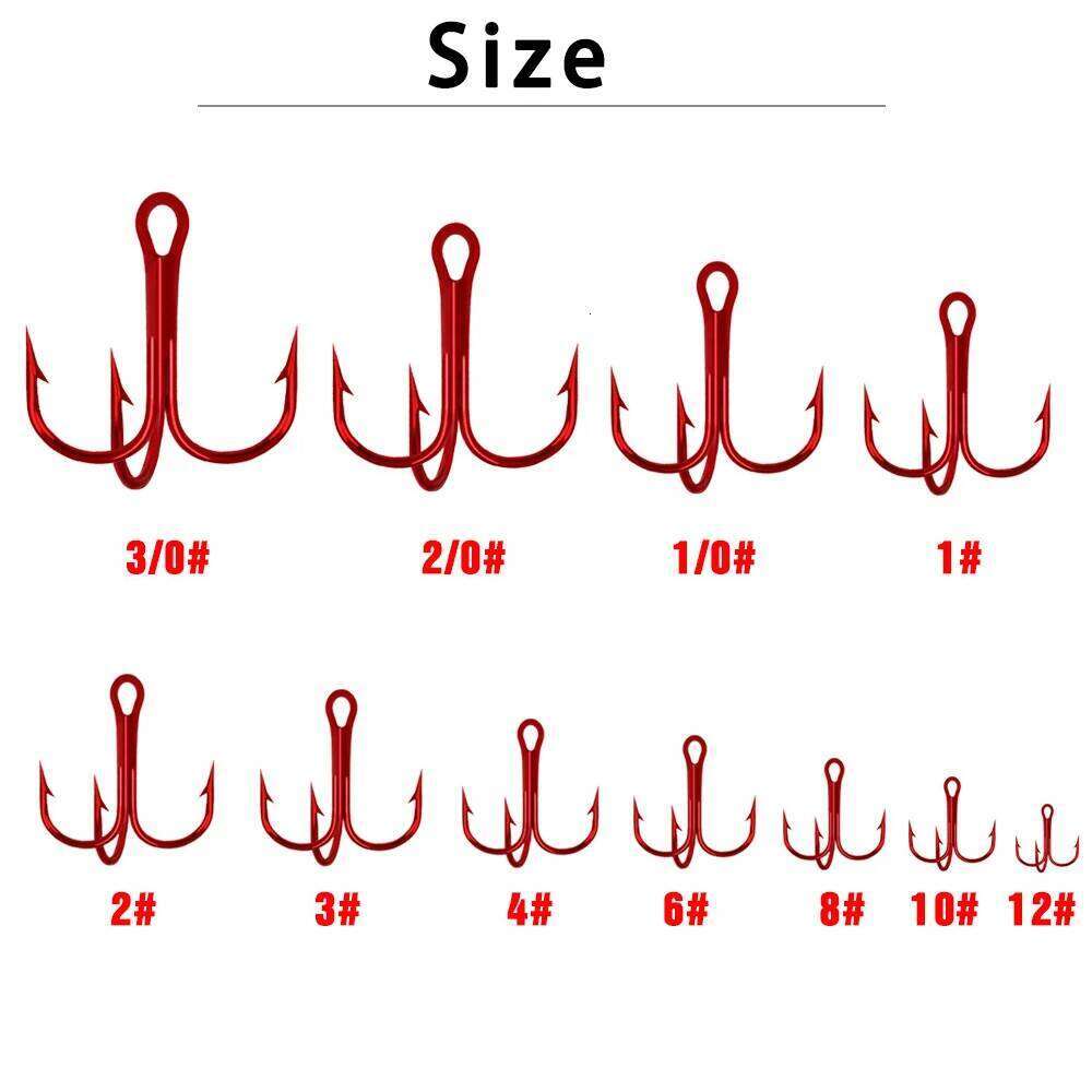 ORJD 50pcs Hooks Quality Nickel Triple Size 1#-12# Anchor Barbed Treble Hook High Carbon Steel Fishing Tackles Z260228