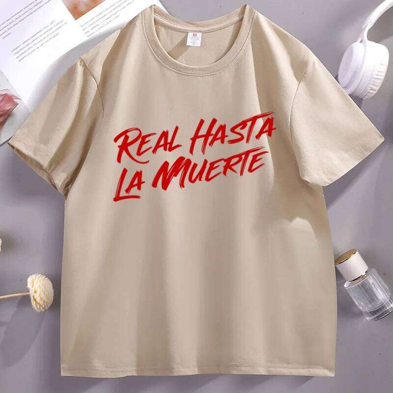 Anuel AA Real Hasta La Muerte Red Graphic T-Shirt Puerto Rico Mexico Tshirt Loose Round Neck Cotton Short Sleeve Tee Shirt C260228 - view 4