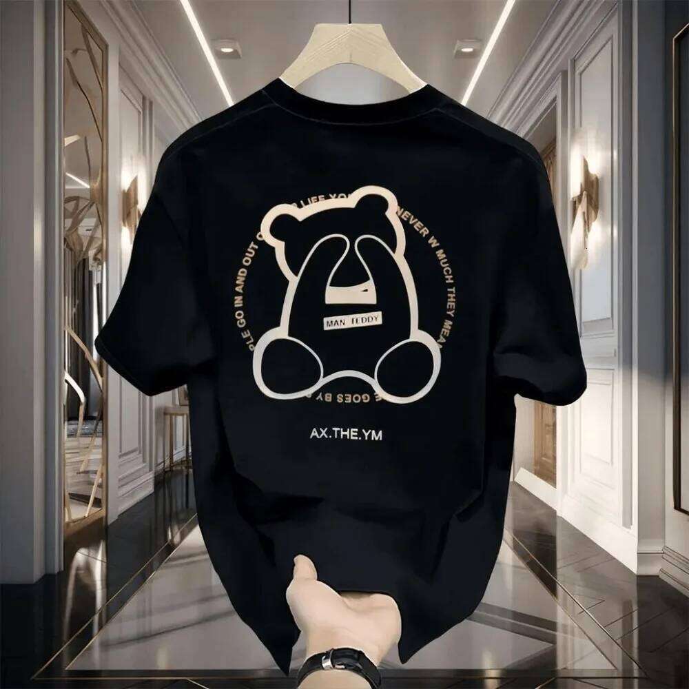 Men's T-shirt - New print short-sleeved personalized design round-neck relaxed trendy style printed pure cotton shirt C260228 - view 3