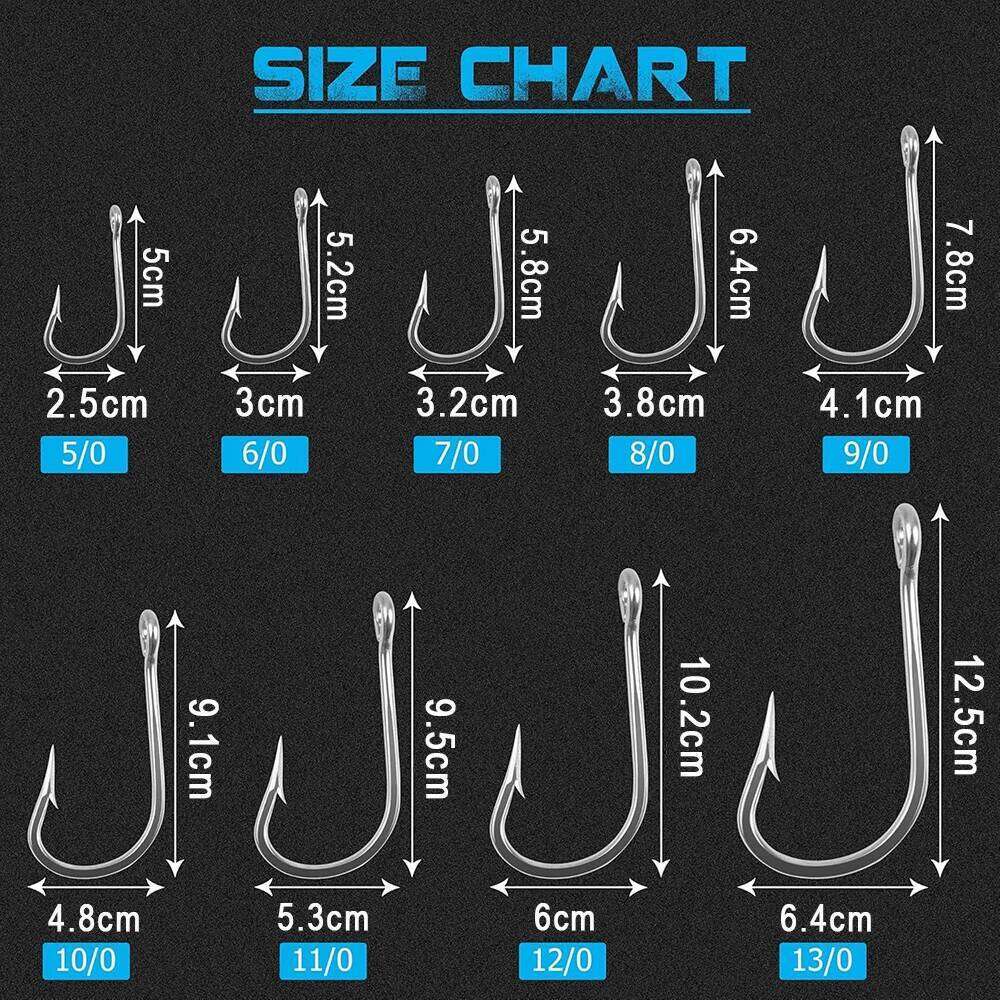 5pcs Saltwater Stainless Steel Giant Shark 7691 Large Fish Hooks for Tuna Alligator Big Game Fishing Z260228