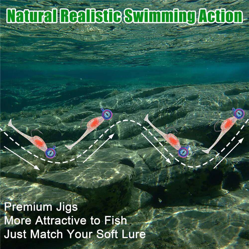 25pcs Crappie Jig Hooks with 3D Eyes Swimbait 1/32 1/16 1/8OZ Fishing Jigs Heads Worm hooks for Trout Bass Z260228