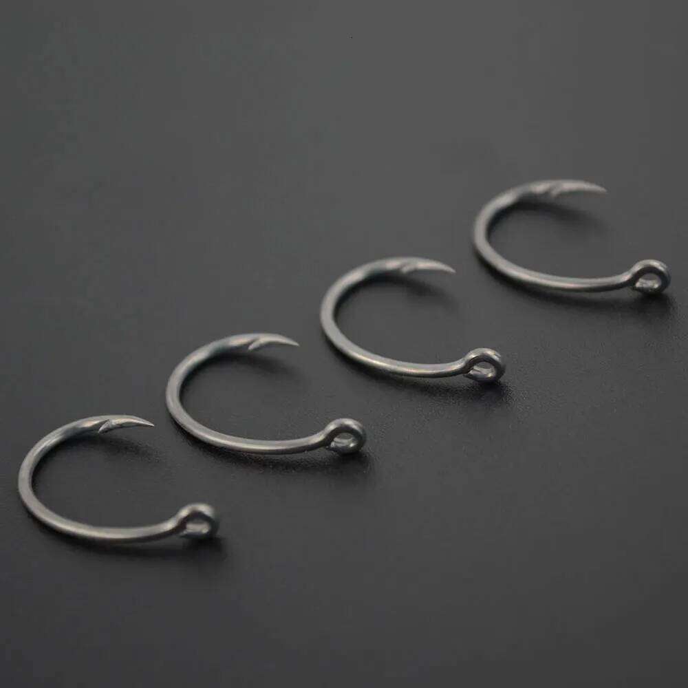 Hirisi 50pcs Coating High Carbon Stainless Steel Barbed hooks Carp Fishing Hooks Pack with Retail Original Box 8011 Z260228