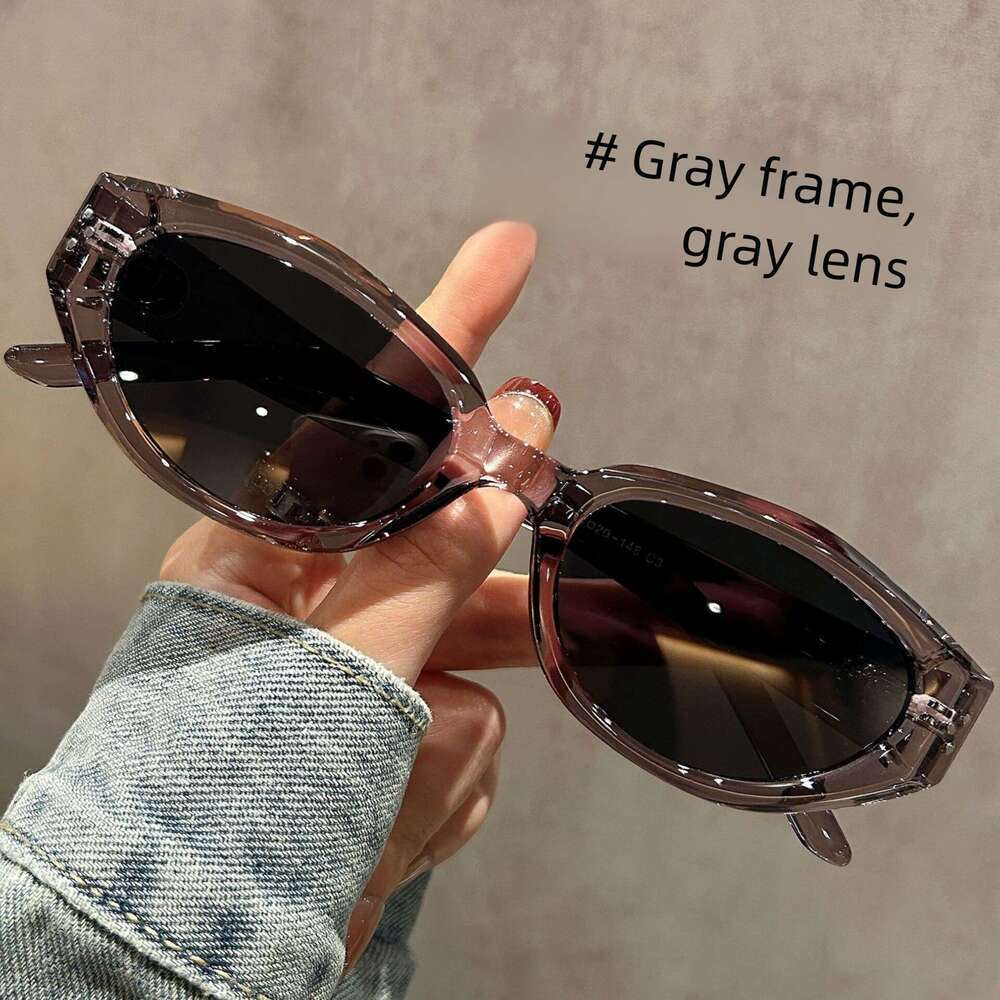 Brown Narrow Cat Eye Polarized Women High-End Large Frame Suitable Round and Square Faces UV Protection Sunglasses for Women