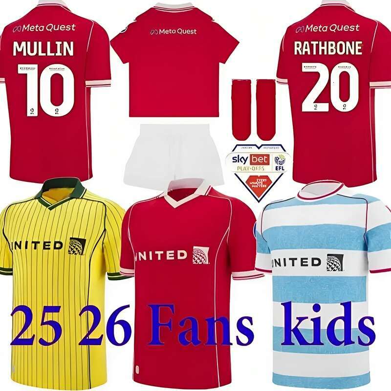2025 Wrexham soccer jerseys 25 26 Mullin Jay Rodriguez Ollie Palmer Jack Marriott Sam Smith Steven Fletcher Ryan Longman Rathbone football shirt MEN kids
