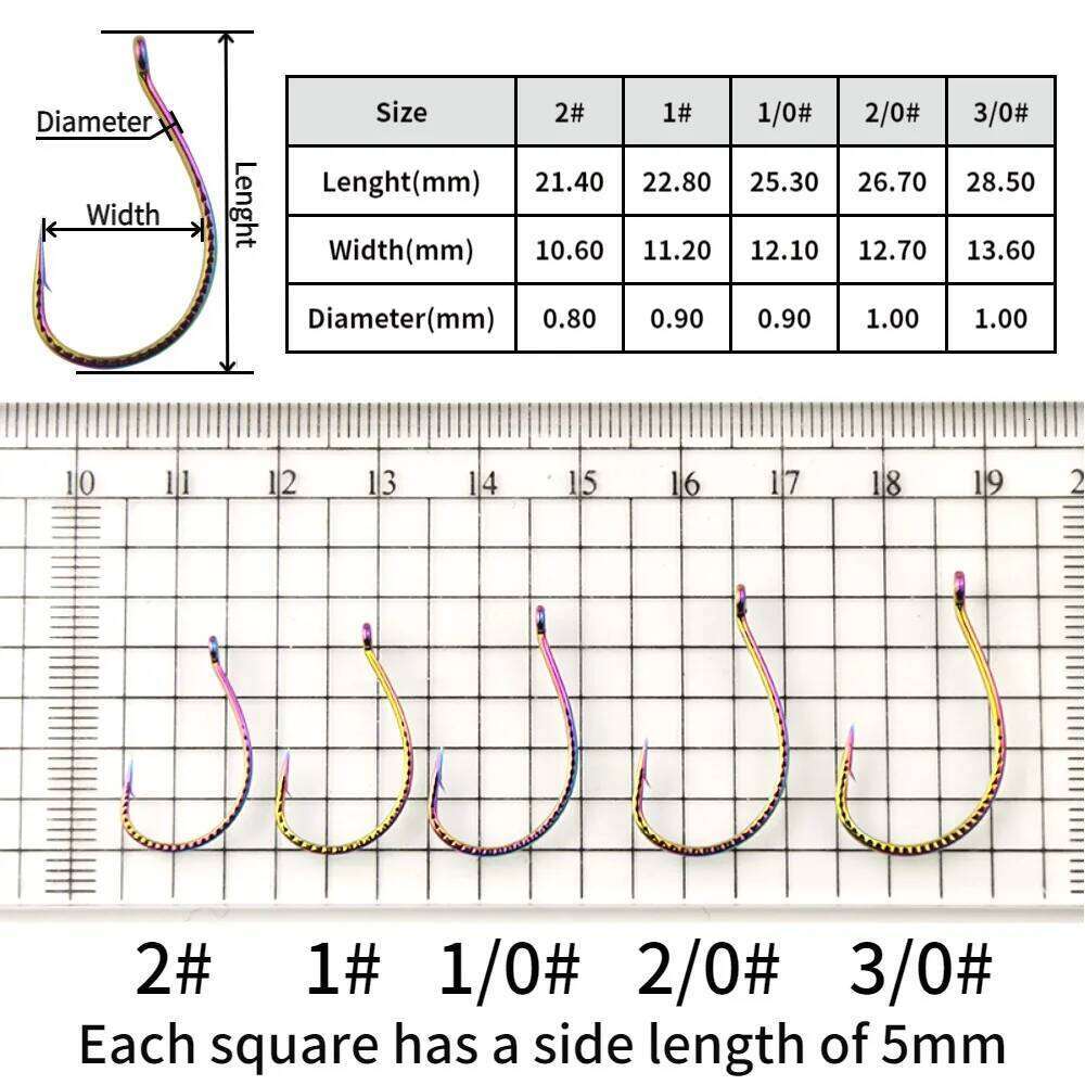 50pcs Wacky Hooks Electroplating Color High Carbon Steel Worm Lure Fishing Non-Slip Hook Soft Bait For All Waters Carp Tackle Z260228