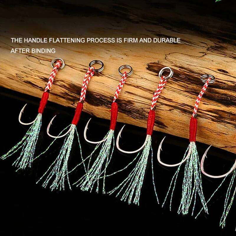 10/60/100pcs Jig Head Fishing Accessories Jigs Assist Hook Barbed High Carbon Steel Slow Jigging Anzuelos Pesca Mar Tackle Z260228