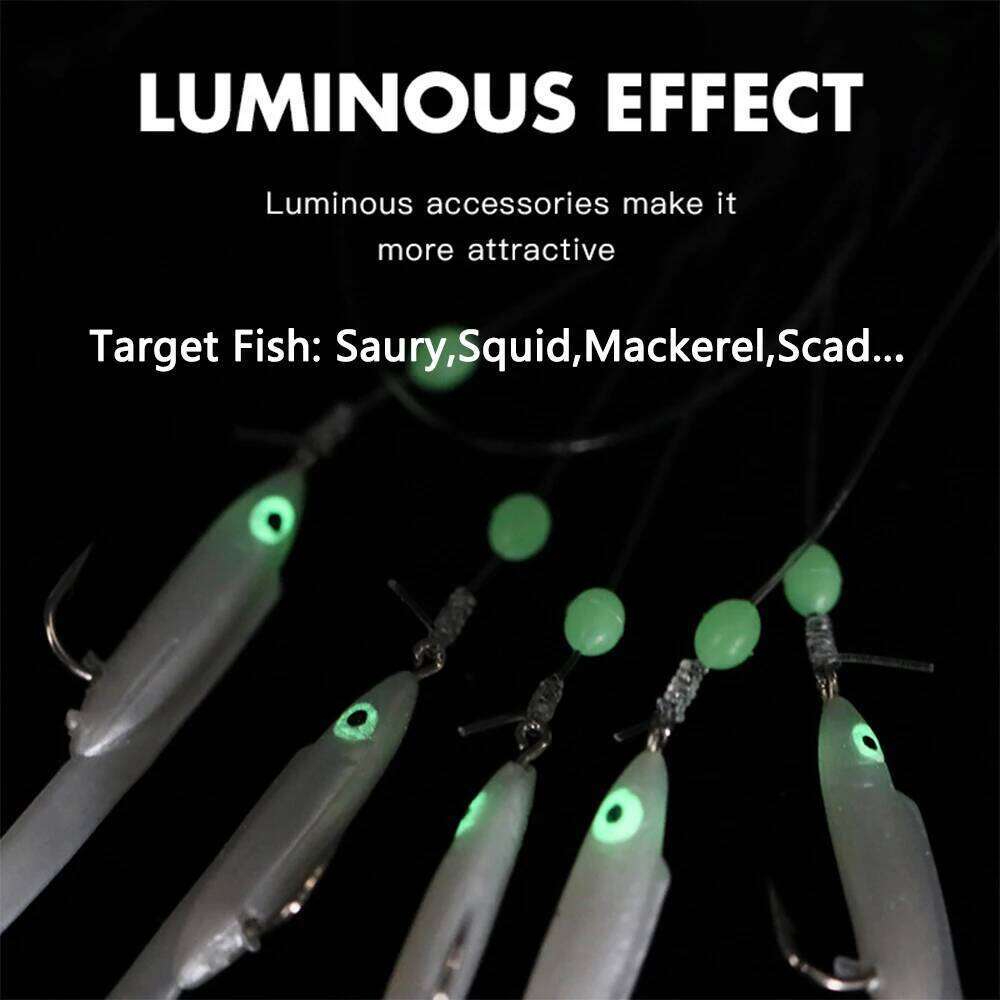 Mrlurion 1bag Cluster Soft artificial Eel Sabiki Rigs String Hooks Lure Fishes Saury Squid Mackerel Scad Saltwater Fishing Z260228