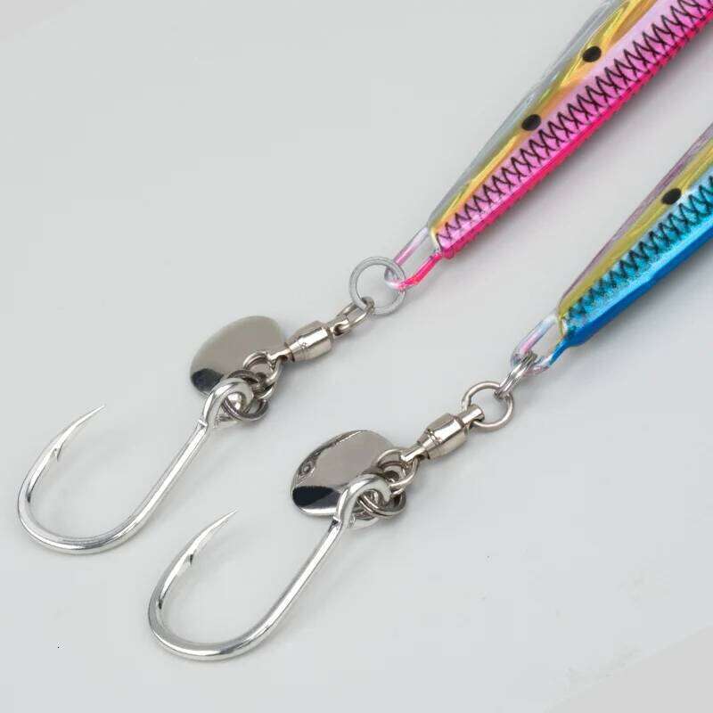 TEASER 5pcs HK043 Rotating Sequin 8062 Slow Jigging Stainless High Carbon Spoon Spinner Assist Hook Tackle Z260228