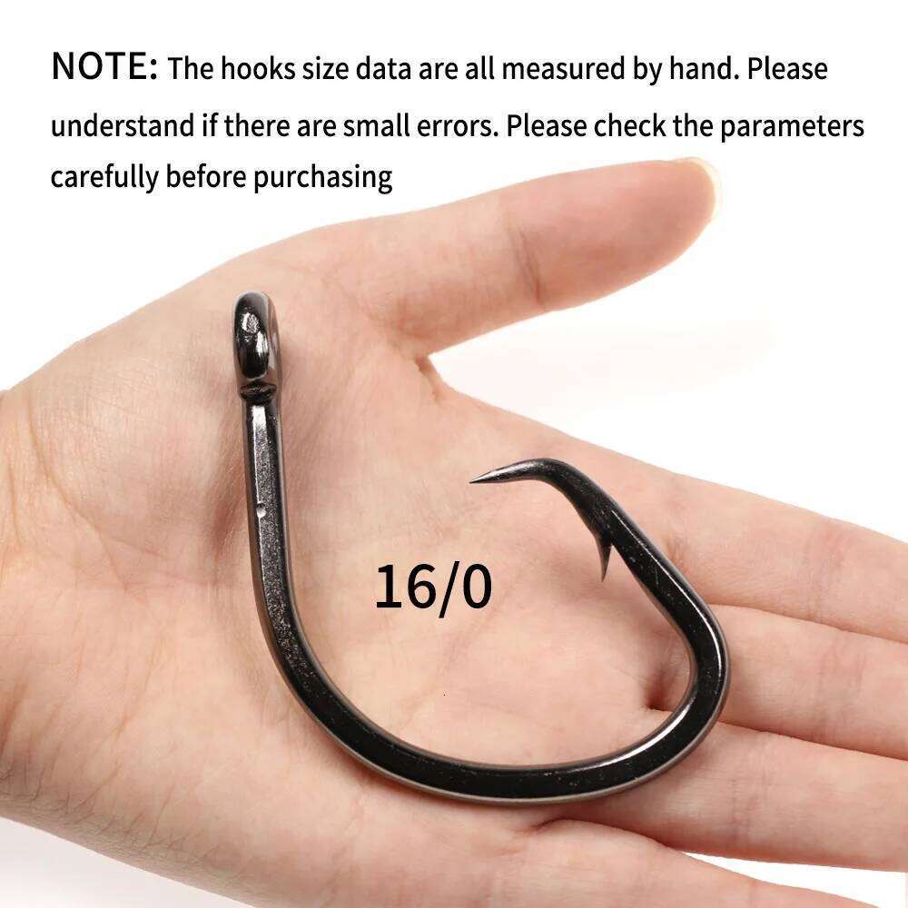 Elllv 5/0 - 16/0 4X Strong Heavy Circle Offset Saltwater Trolling Hook for Grouper Snapper Tuna Shark Deep Sea Boat Fishing Z260228