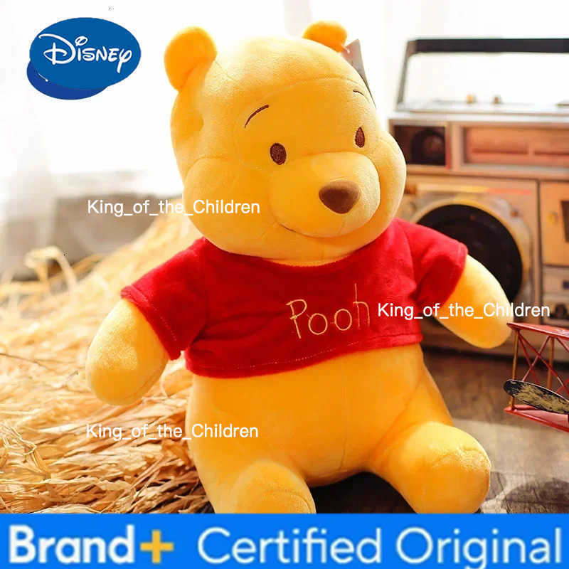 Disney Winnie The Pooh Plush Doll Toy Cartoon Prone Posture Winnie Pooh Bear Soft Stuffed Toy Pillow Kids Xmas Birthday Gifts H260228