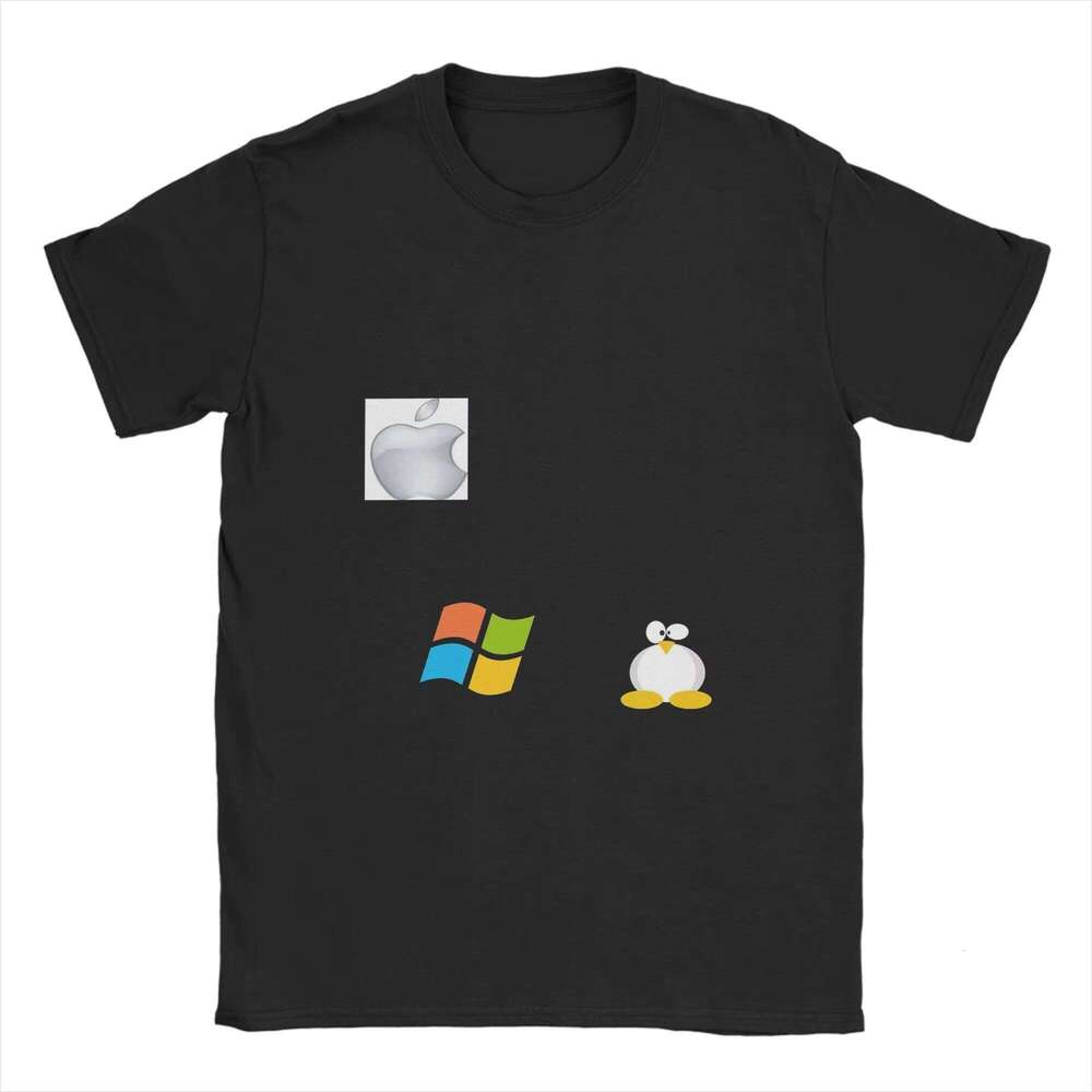 Linux Operating System Tux Penguin Men's women T Shirt Humor Tees Short Sleeve Round Neck T-Shirts Plus Size Tops C260228 - view 4