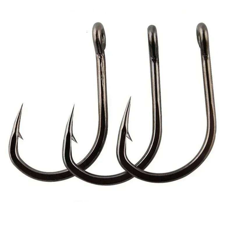 100Pcs/box #3~#12 High Carbon Steel Hooks, Sport Circle Silver Fishing Hooks Z260228