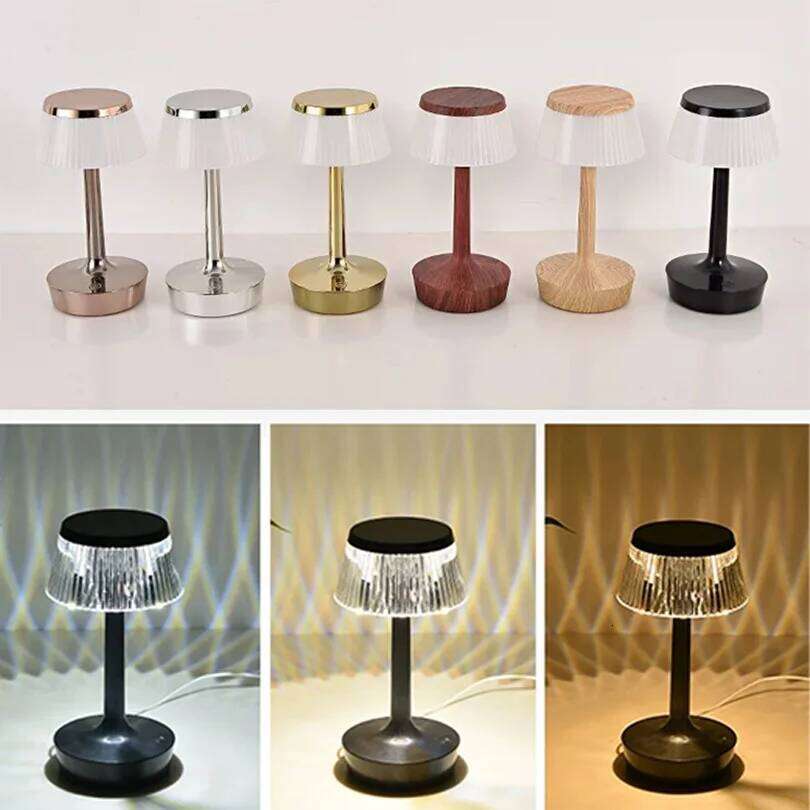 LED Table Rechargeable Reading Metal Touch Night Light 3 Colors Atmospher Bedside Lamp Hotel Bar Decoration Z260227
