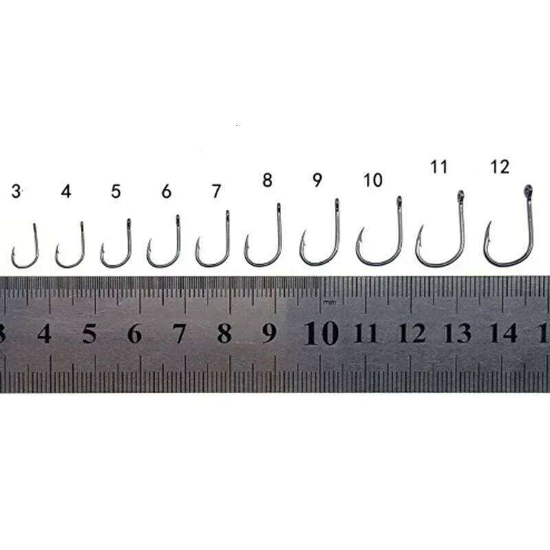 100Pcs/box #3~#12 High Carbon Steel Hooks, Sport Circle Silver Fishing Hooks Z260228