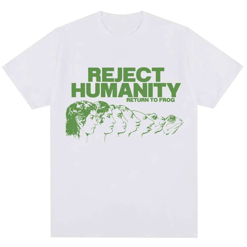 Reject Humanity Return To Frog Funny Meme T-shirt Humor Fashion Design Men Women T Shirts Animorphs Evolution Loose Cotton Tees C260228 - view 3