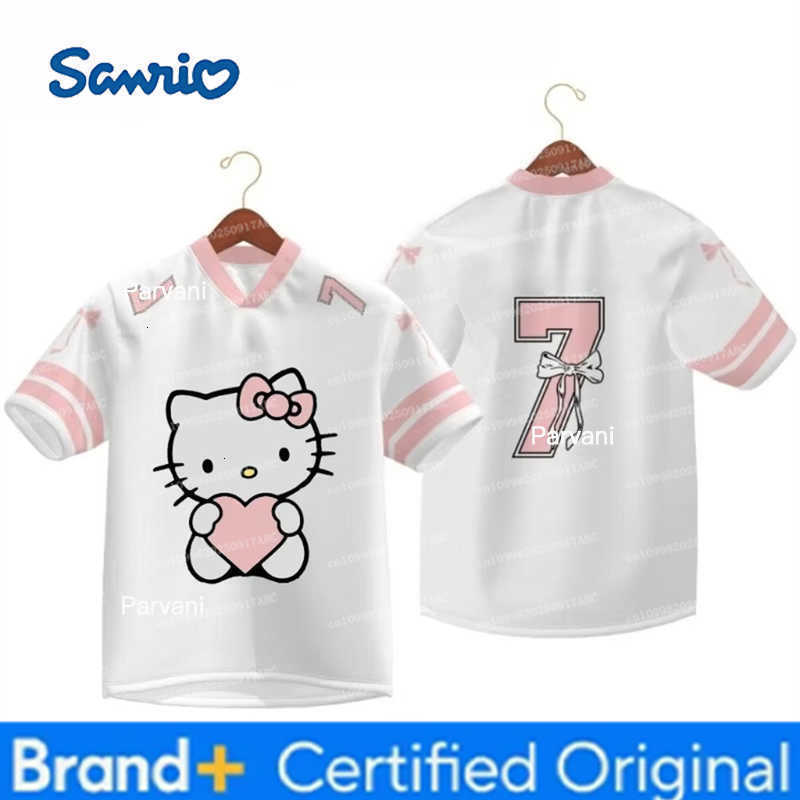 Sanrio Men Tshirt Y2K Top Hello Kitty Kit Tshirt Cartoon Anime T-shirt for Men Sports and Leisure Role Playing Womens T-shirt H260228