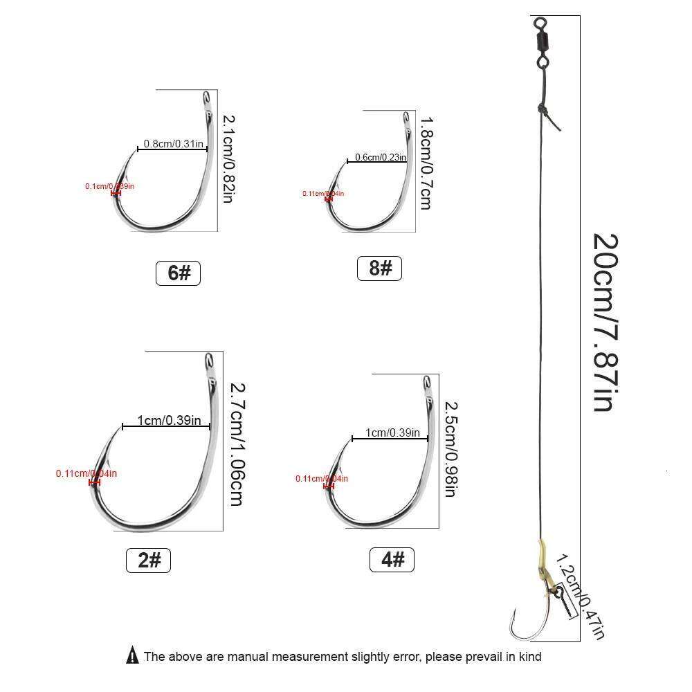 FTK 6PCS Hook With Bait Screw/Ring Swivel Strong Curve Shank Rig For Carp Fishing Accessories Tackle Z260228