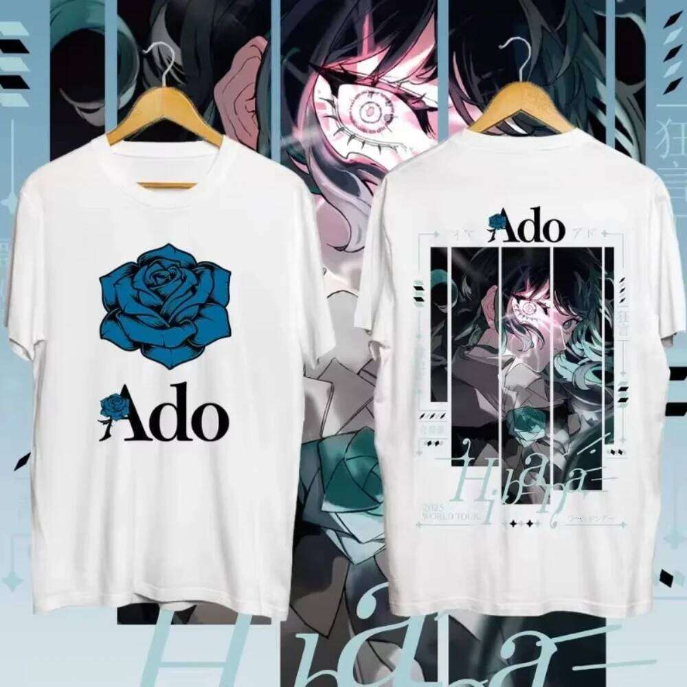 2025 Men Women Tshirt NEW ADO World Tour T-Shirt Black and White Round Neck Hibana 2 Colors Cotton T-shirt Comfortable Top Tees C260228 - view 4