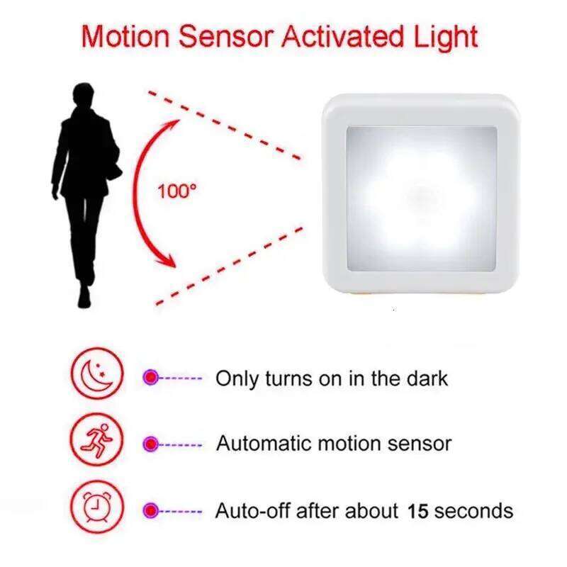 Motion Controlled Human Body Sensor LED Night Smart Battery Operated WC Bedside Lamp For Room Hallway Pathway Home Light Z260227