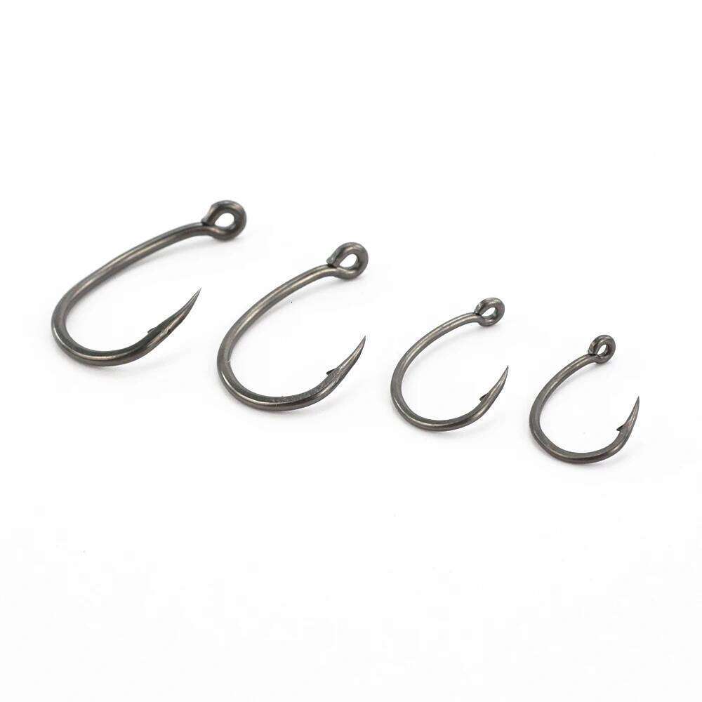 Hirisi 50pcs PTFE Coated Fish Hook High Carbon Stainless Steel Anti-Rust Sharp Point Barbed With Eye for Fishing Accessorie 8031 Z260228