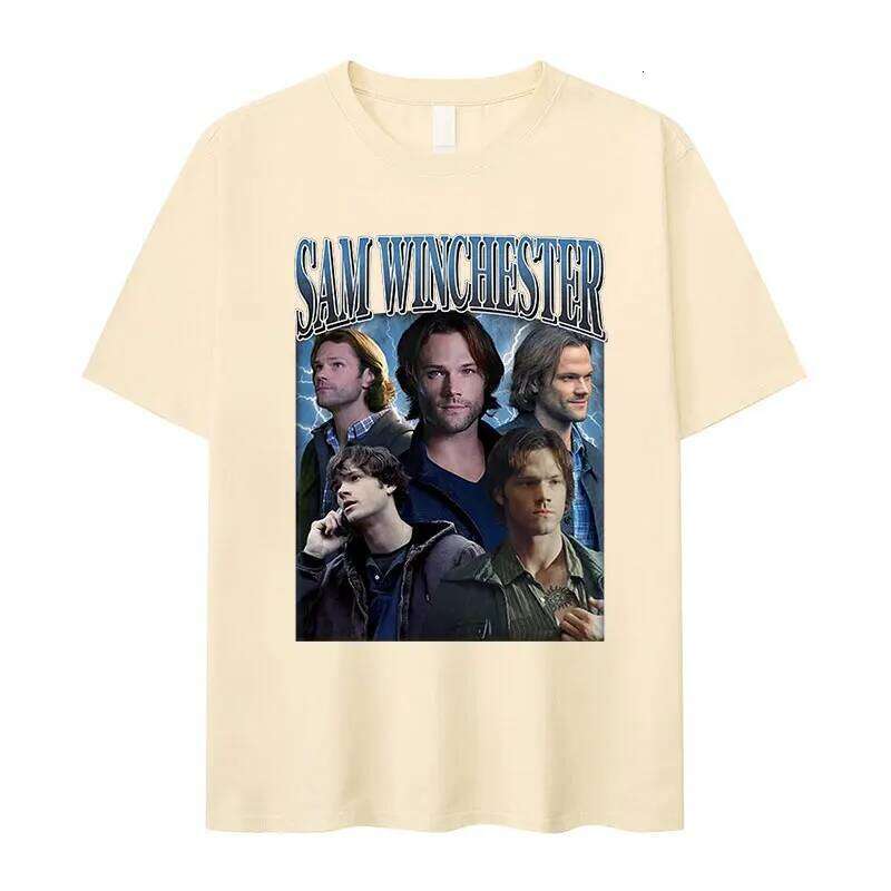 Tv Series Sam Dean Winchester Graphic T Shirts Men's Retro High Quality Fashion T-Shirt Casual Oversized Cotton Tees Streetwear C260228 - view 6