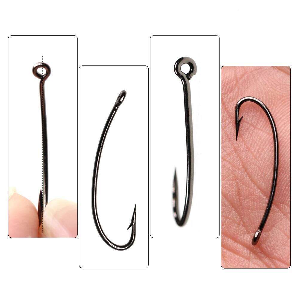 Wifreo 50pcs 3X Long Shank Hooks High Carbon Steel Fishing Hook Strong Wire for Hoppers Stonefly Nymphs Dry Fly Z260228