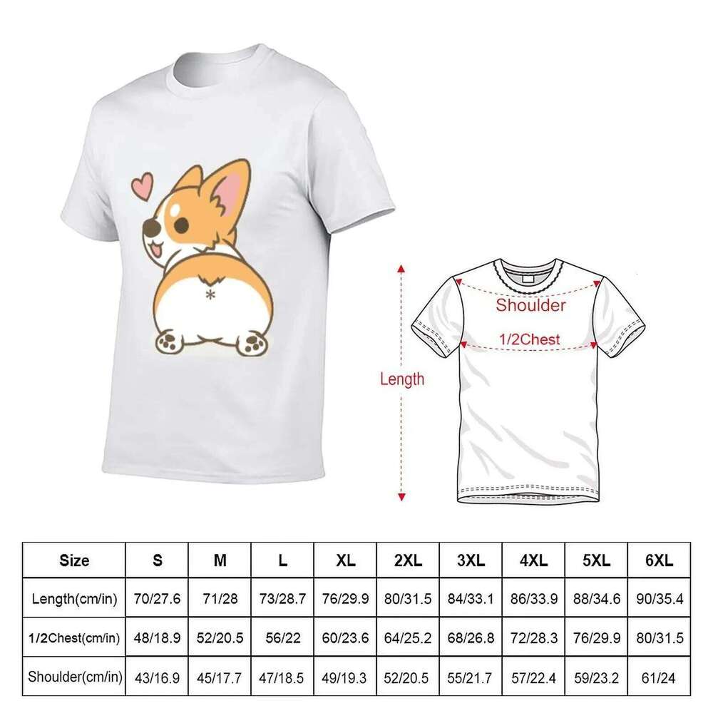 plain butt Corgi shirts black men T-Shirt t t-shirt cotton for package man tshirt C260228 - view 3