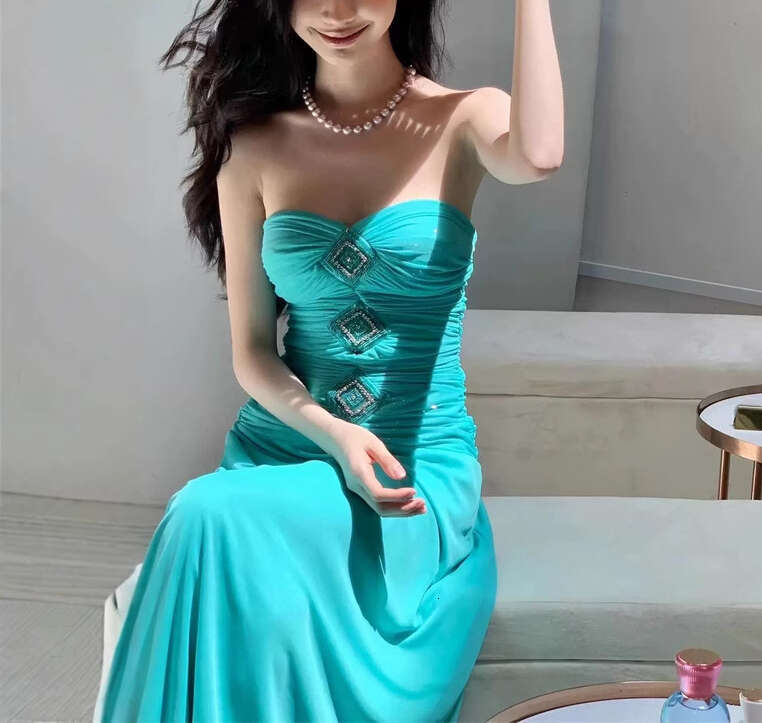 2026 spring/summer a3 celebrity style beach vacation sexy strapless slim fit mermaid long skirt